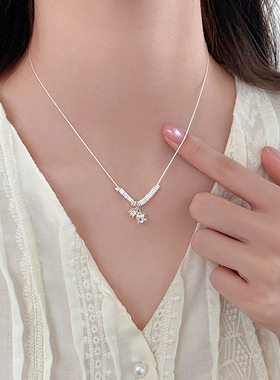 巷南925纯银铃兰碎银项链小众女