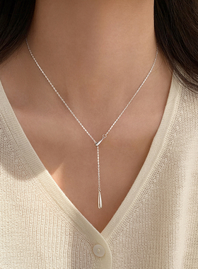 巷南999纯银水滴项链女小众设计