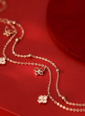 【巷南】925纯银四叶草蝴蝶双层手链女2026本命年新过马闺蜜手镯