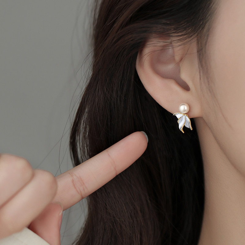 【巷南】999银珍珠鱼尾耳钉小众耳环2025新爆款轻奢高级感女耳饰,淘宝优惠券,粉丝福利购,淘宝优惠卷