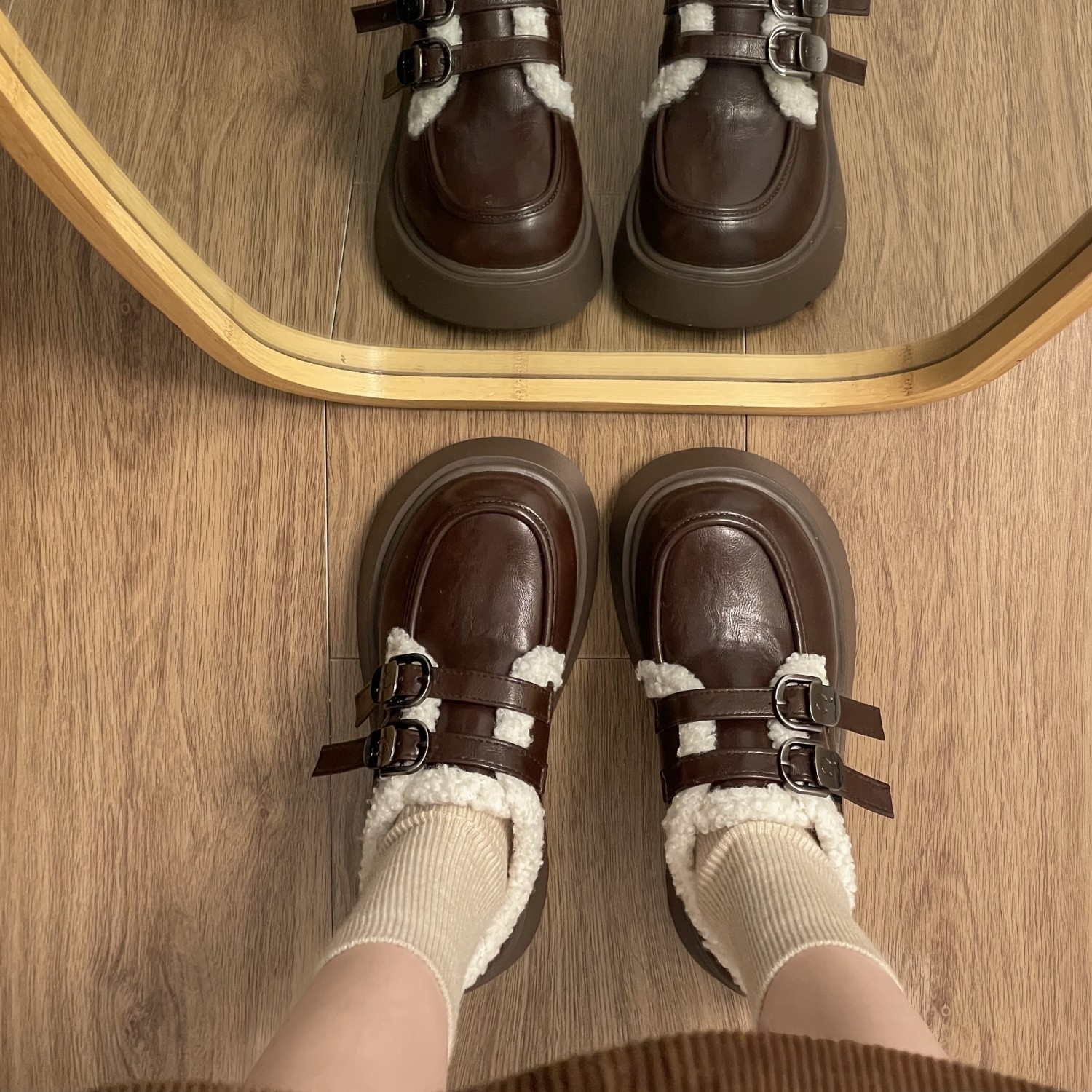 黑色乐福鞋加绒女2025秋冬新款厚底增高英伦风冬季毛毛鞋小皮鞋冬,淘宝优惠券,粉丝福利购,淘宝优惠卷