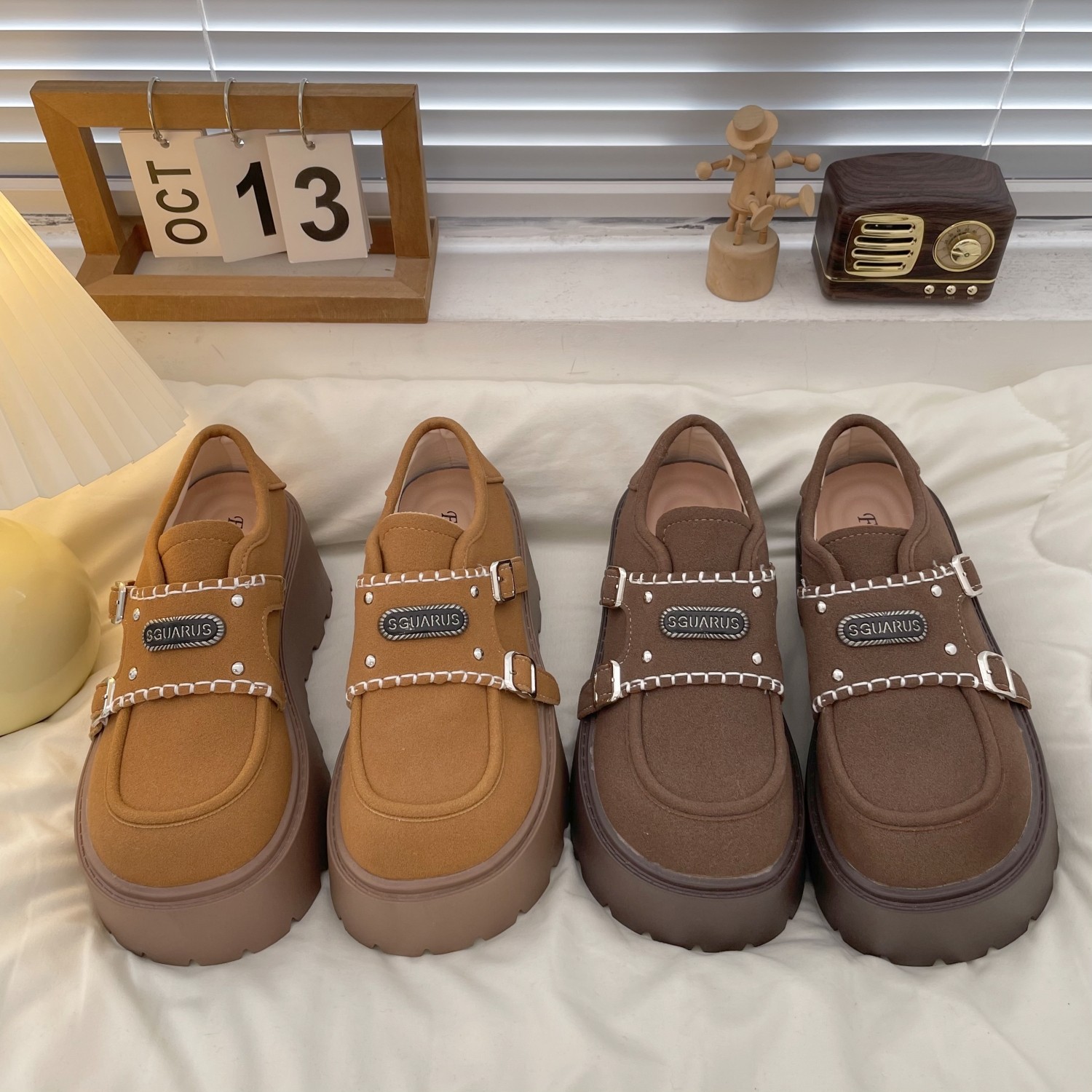 冬季保暖一脚蹬雪地靴女松糕厚底增高乐福鞋小个子单鞋玛丽珍女鞋,淘宝优惠券,粉丝福利购,淘宝优惠卷