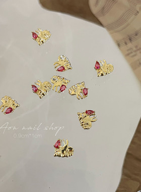 QJforu甜酷爱心液态美甲饰品