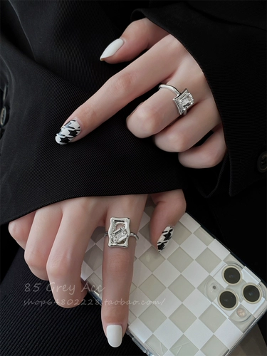 Квадратный цирконий, регулируемое небольшое дизайнерское изысканное кольцо, изысканный стиль, легкий роскошный стиль