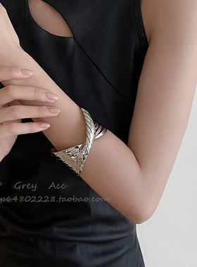 冷淡风交叉环绕金属开口手镯