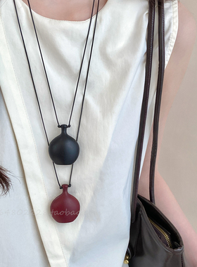 新中式设计感木质酒壶项链女百搭