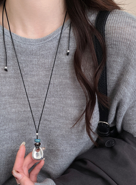 秋冬长款毛衣链女款2025新款卫衣