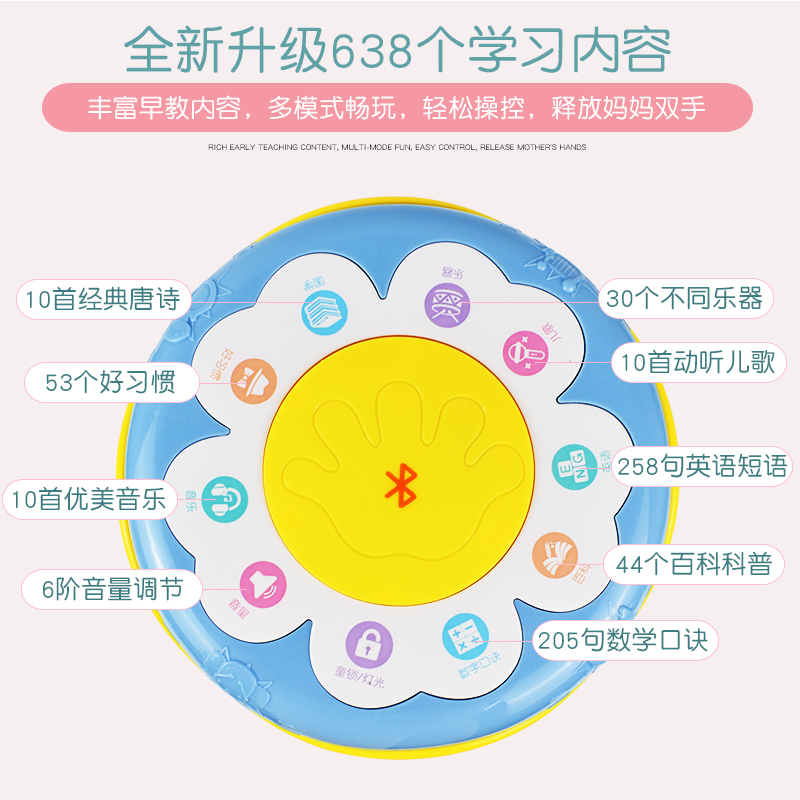 婴幼儿童旋转木马蓝牙手拍鼓音乐早教益智宝宝0-6-12个月1岁3玩具 - 图1