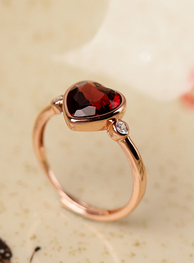 天然石榴石美容养颜戒指滋气养精
