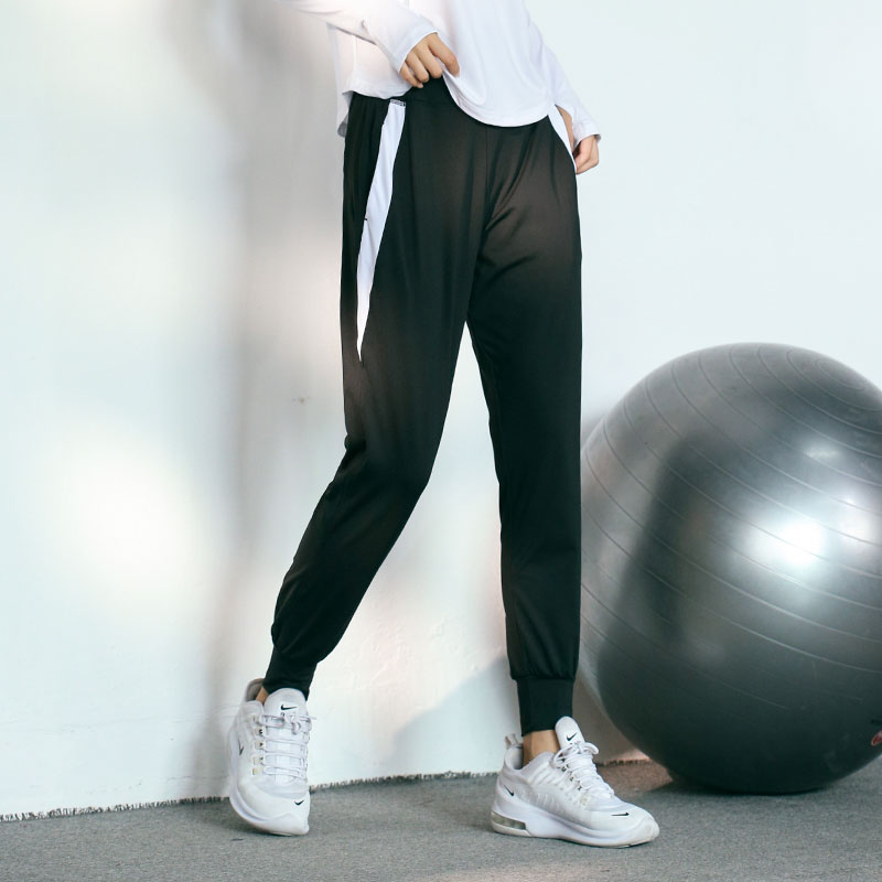 瑜伽裤运动跑步速干裤秋冬季2023新款宽松束脚外穿休闲女九分裤子