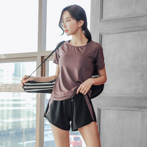 运动套装女2025年新款夏季薄款跑步服健身房休闲大码速干衣瑜伽服 - 图0