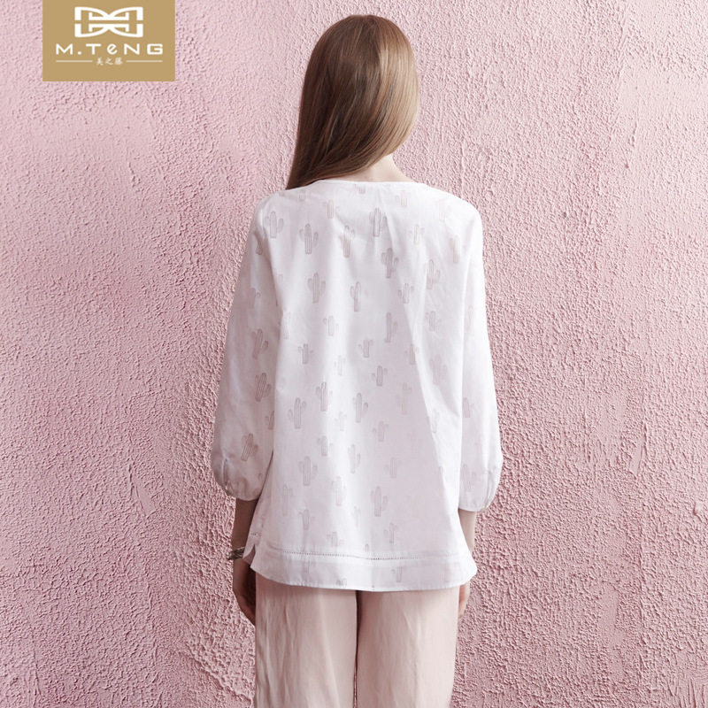 美之藤2018春秋新款韩版七分袖衬衫 美之藤衬衫