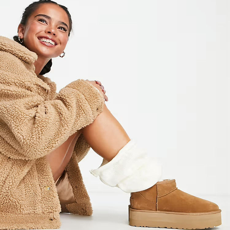 UGG 舒适耐磨厚底 EVA 防滑包头拖鞋 女款 栗色 1113474-CHE 多色,淘宝优惠券,粉丝福利购,淘宝优惠卷