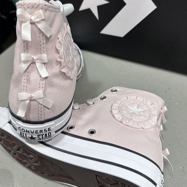 Allstar big kids pink bow canvas shoes