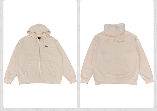Converse zipper retro hooded jacket sweatshirt
