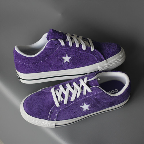 CONVERSE匡威ONE STAR PRO紫色翻毛皮麂皮低帮情侣帆布鞋171586c - 图3