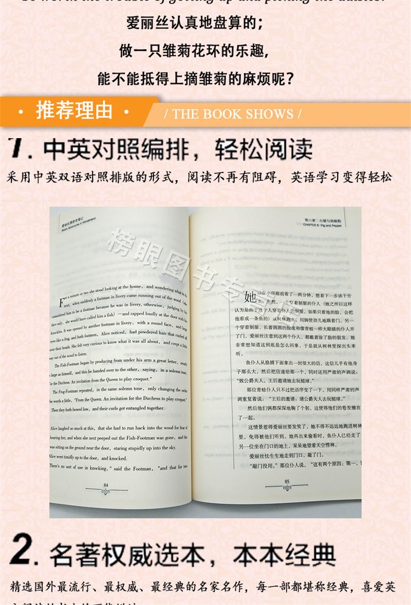 读名著·学英语爱丽丝漫游奇境记卡罗尔著英汉对照中英文双语经典世界名著外国文学长篇小说原版英语读物初高中生课外阅读书籍-图2