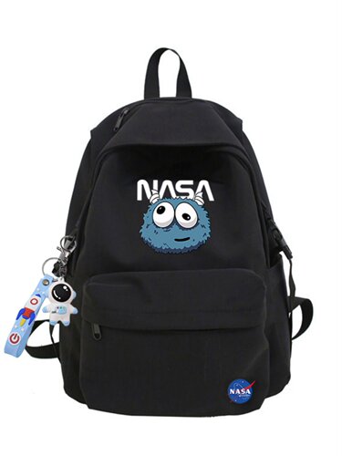 NASA美国潮牌联名双肩包女初中高学生书包男休闲大容量尼龙背包 - 图3