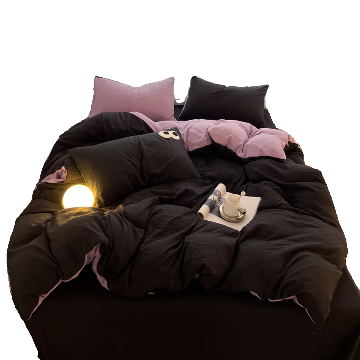 水洗棉ins混搭玫红色床上四件套简约毛巾绣1.5m1.8床单被套三件套,淘宝优惠券,粉丝福利购,淘宝优惠卷