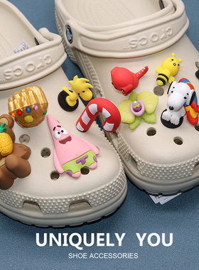 立体3D小熊洞洞鞋花适配Crocs