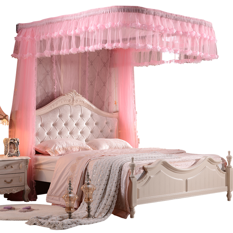 华顺铝合金挂墙支架拉幕U型导轨 拉绳装墙式尾开公主落地双人蚊帐,淘宝优惠券,粉丝福利购,淘宝优惠卷