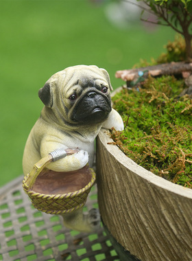 巴哥周边花园工艺品卡通