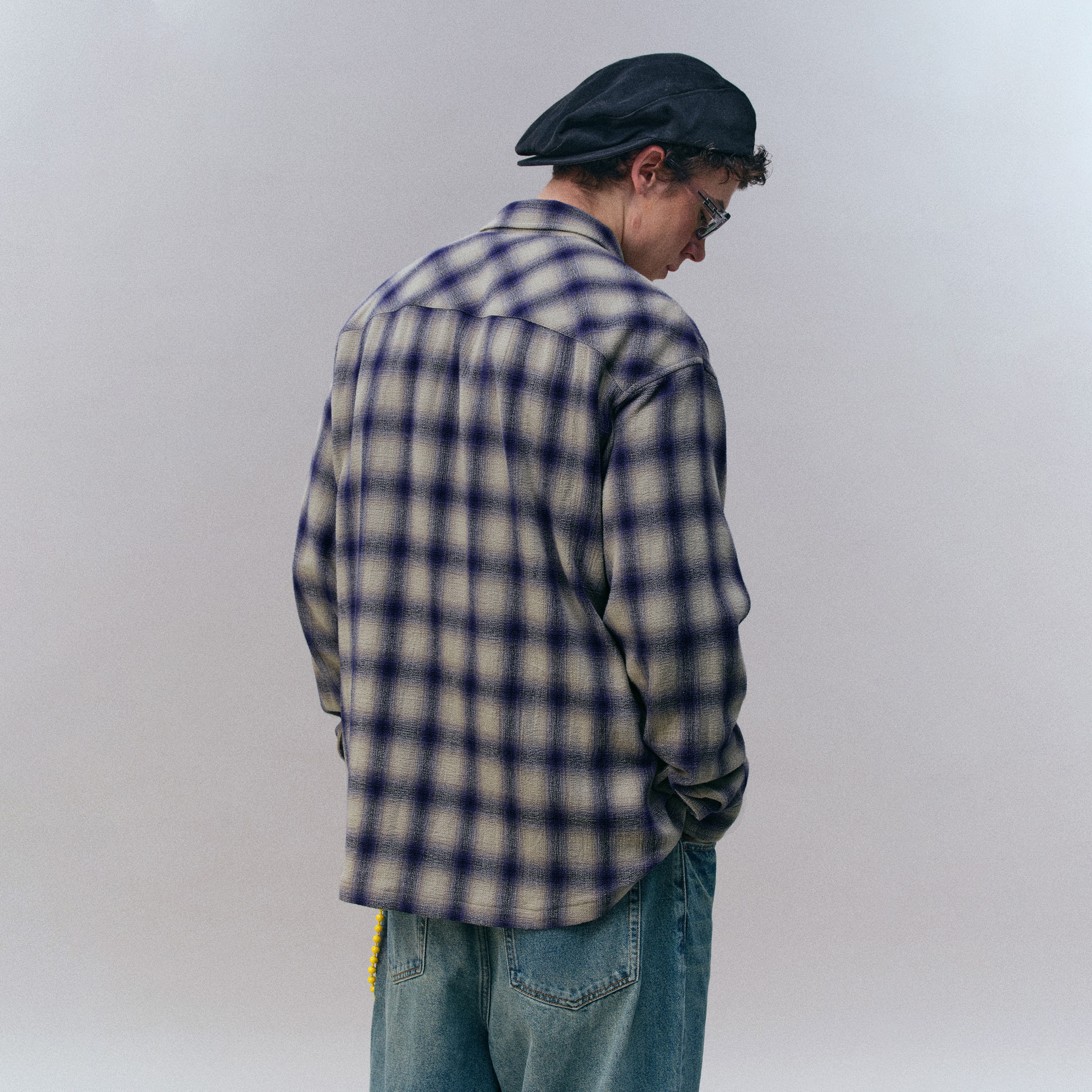 瞬时山野Monterest复古美式宽松慵懒廓形色织格子长袖衬衫衬衣,淘宝优惠券,粉丝福利购,淘宝优惠卷