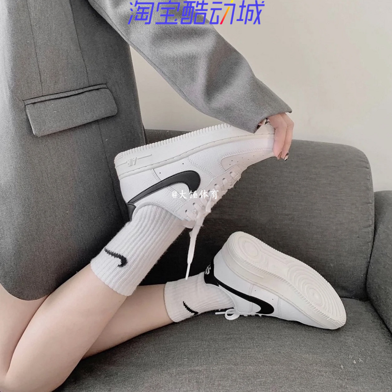 Nike Air Force 1 AF1黑白粉白橙小权志龙空军板鞋CT3839-103-100 - 图2