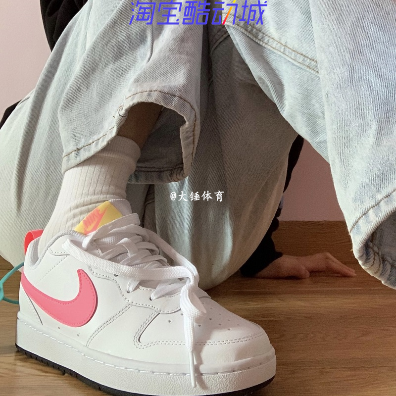 耐克Nike Court Borough Low2 白粉低帮女子休闲板鞋 BQ5448-108 - 图2