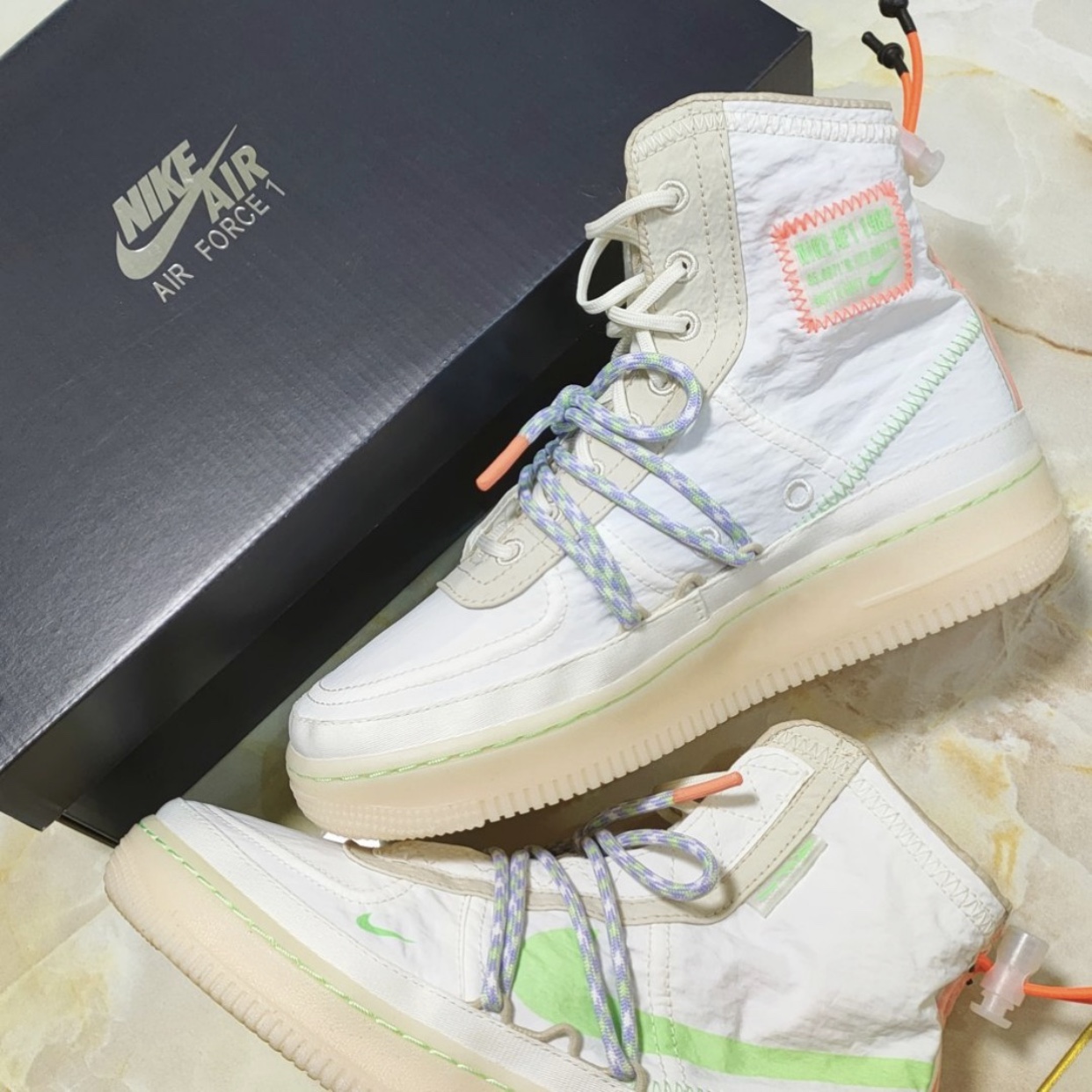 Nike Air Force 1 Shell 防水机能 灰橙 高帮空军板鞋 BQ6096-003 - 图2