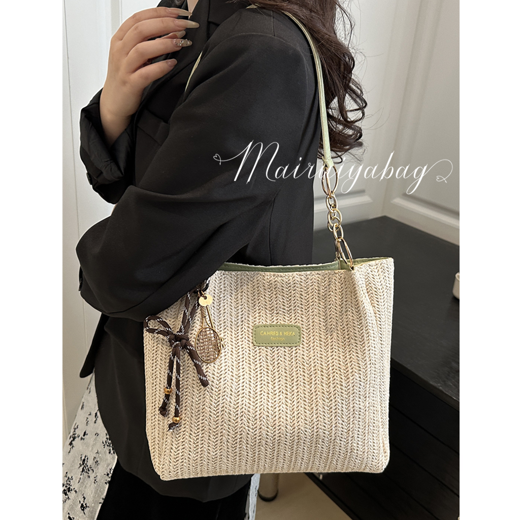 波西米亚草编包女大容量2025新款夏季休闲单肩编织托特海边沙滩包 - 图1