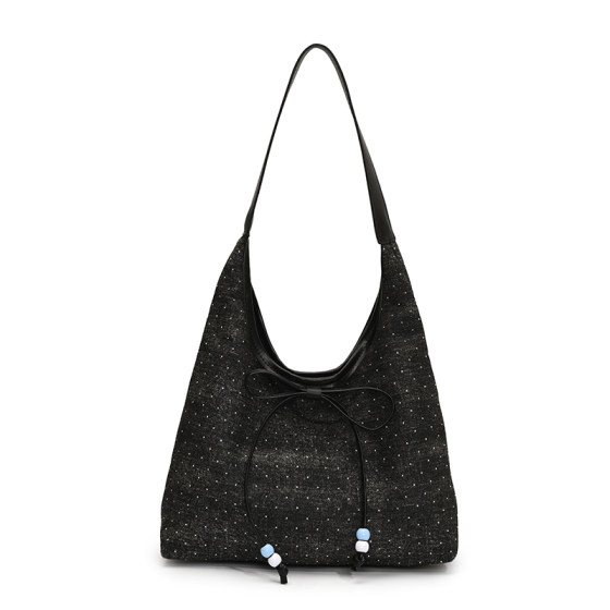 Korean denim preppy large capacity tote bag