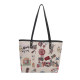Cartoon print texture commuting shoulder tote bag