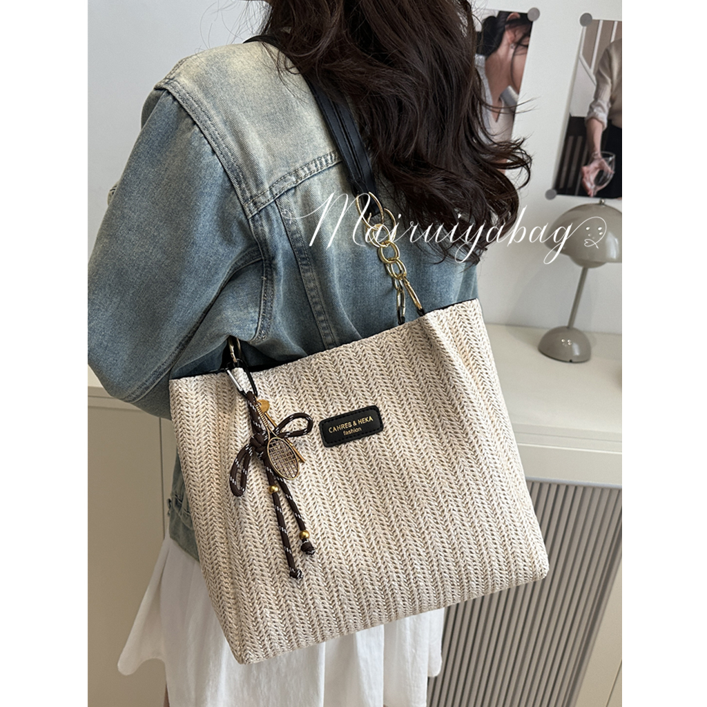 波西米亚草编包女大容量2025新款夏季休闲单肩编织托特海边沙滩包 - 图2