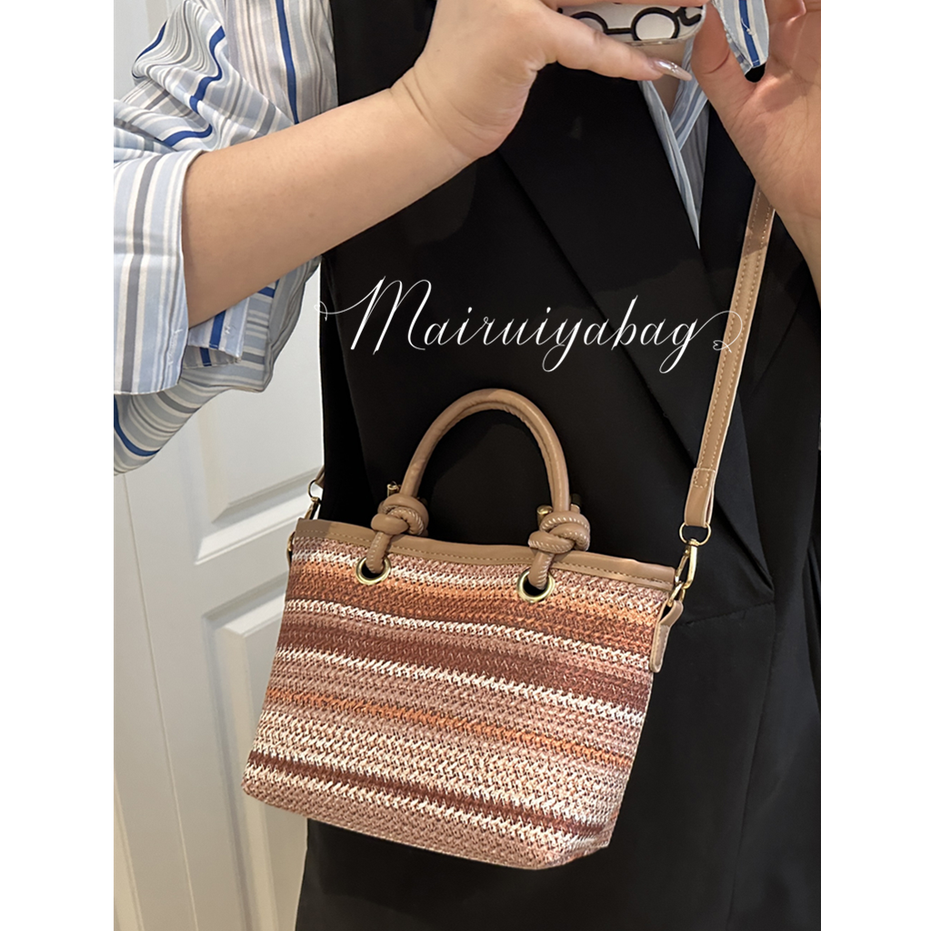 夏季手提编织包包女2025新款潮时尚复古小托特包百搭斜挎草编包,淘宝优惠券,粉丝福利购,淘宝优惠卷