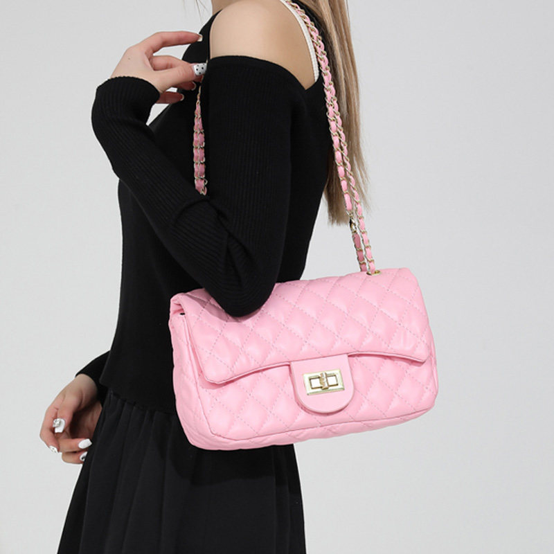 网红爆款菱格链条小包包女2024新款高级感潮百搭时尚斜挎单肩女包,淘宝优惠券,粉丝福利购,淘宝优惠卷