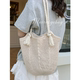 Knitted mesh hollow cotton rope fake beach tote bag