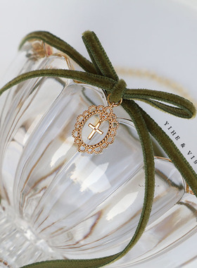 yihe优雅复古俏皮仙女丝绒蝴蝶结