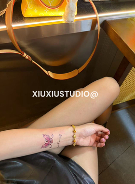Deadly doll 转印纹身贴 ins彩色美女字母美式复古防水纹身潮男女