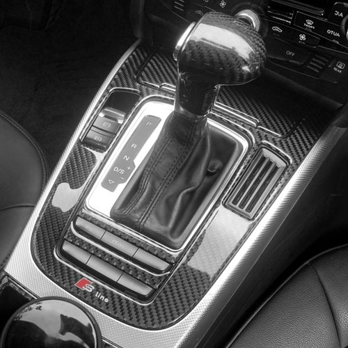 适用于奥迪A4L/A5碳纤维排挡面板装饰贴老款Q5中控档位改装内饰件 - 图0