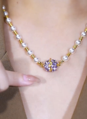 轻奢小众设计感珍珠项链女