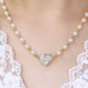 Love Magnetic Heart Shape Pendant Pearl Necklace