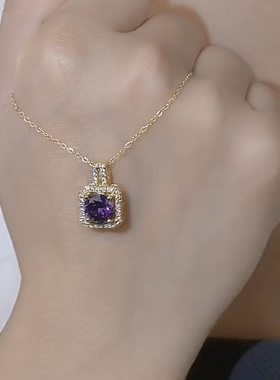 彩色锆石气质百搭项链钛钢