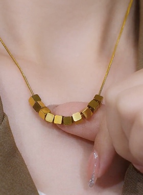 玫瑰金项链女吊坠网红锁骨链