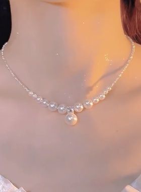 气质爆款碎银子珍珠项链女