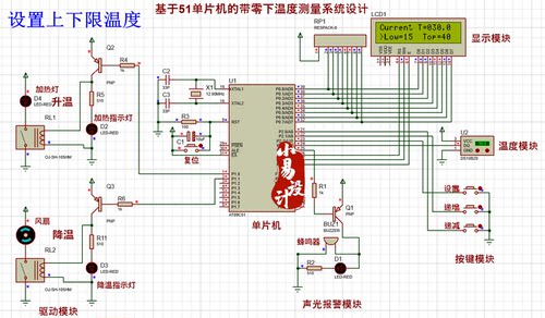 基于51单片机的带零下温度测量系统/仿真/C源码/PCB/实物/定制 - 图3