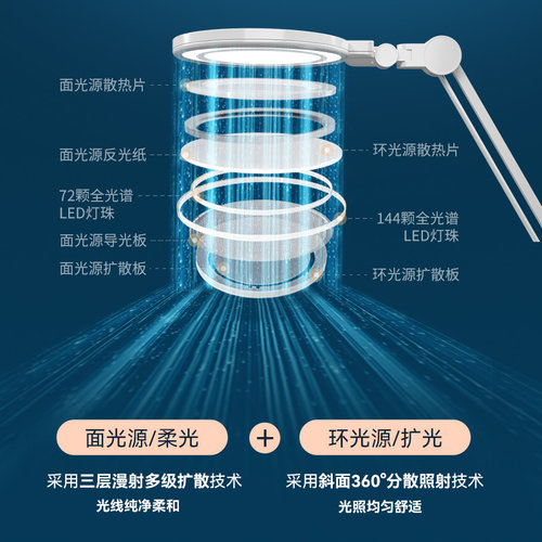 孩视宝护眼灯学生儿童学习专用书桌国aa级全光谱写作业台灯VL235B - 图1