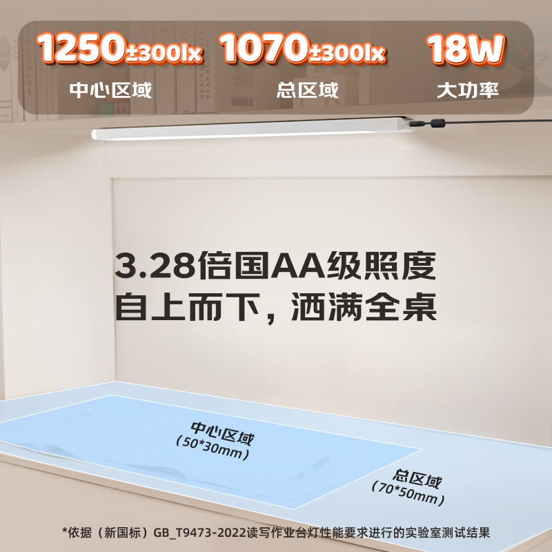 孩视宝儿童护眼学习台灯专用学生书桌磁吸顶灯壁挂式床头阅读灯条