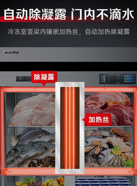 澳柯玛四门冰箱商用速冻风冷无霜
