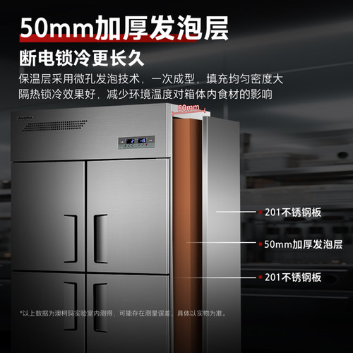 澳柯玛玻璃门四门冰箱商用冷藏冷冻柜双温冷柜4开门冰柜展示柜六 - 图3
